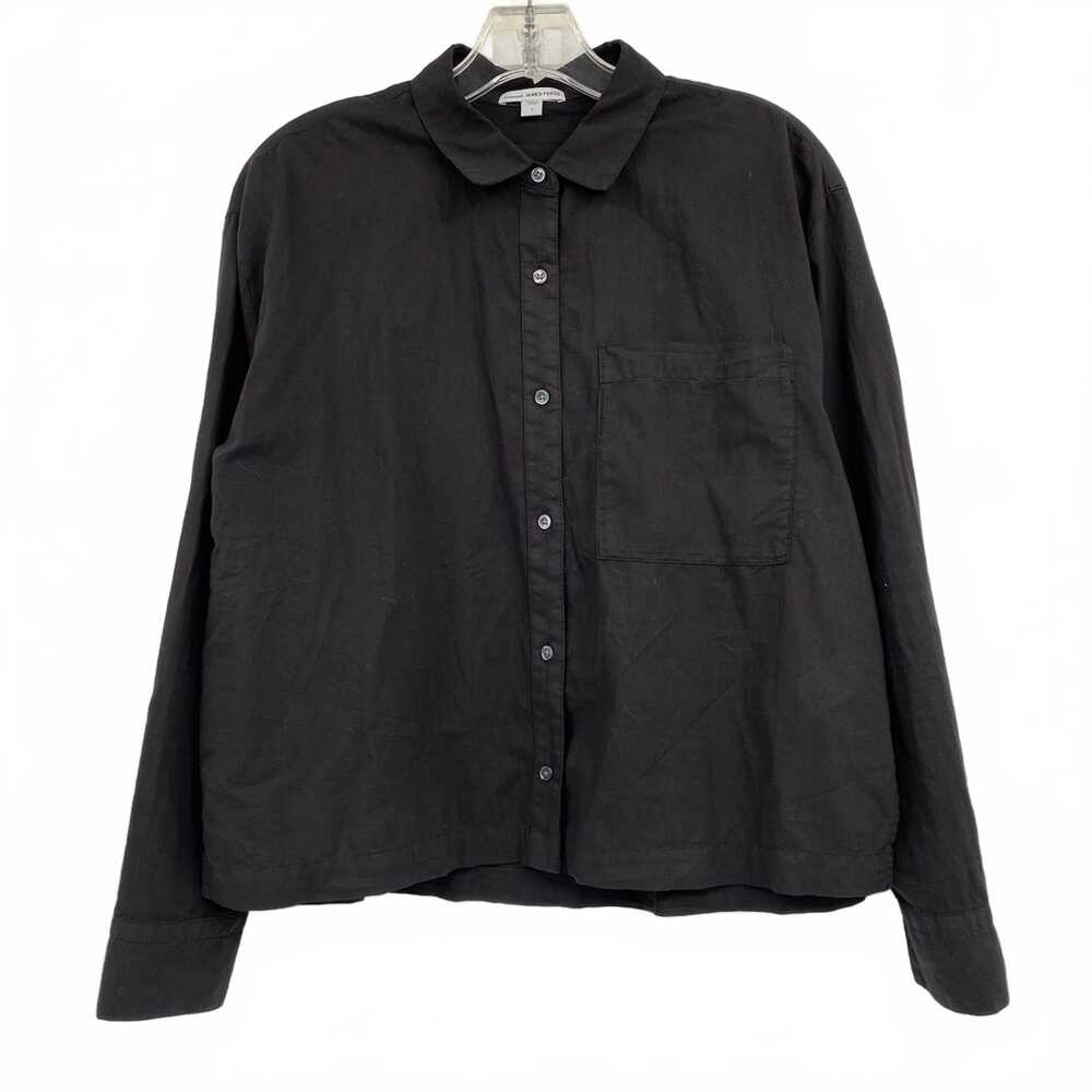 James Perse Black Cotton Button-Down Shirt | Women’s S